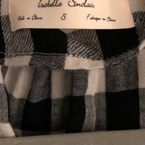 black & white checkered wrap dress -cotton (Small) - Picture 4 of 6